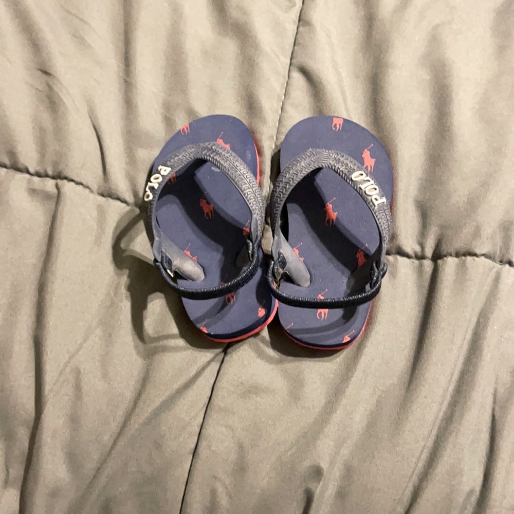 Polo blue thong flip flops boys size 5